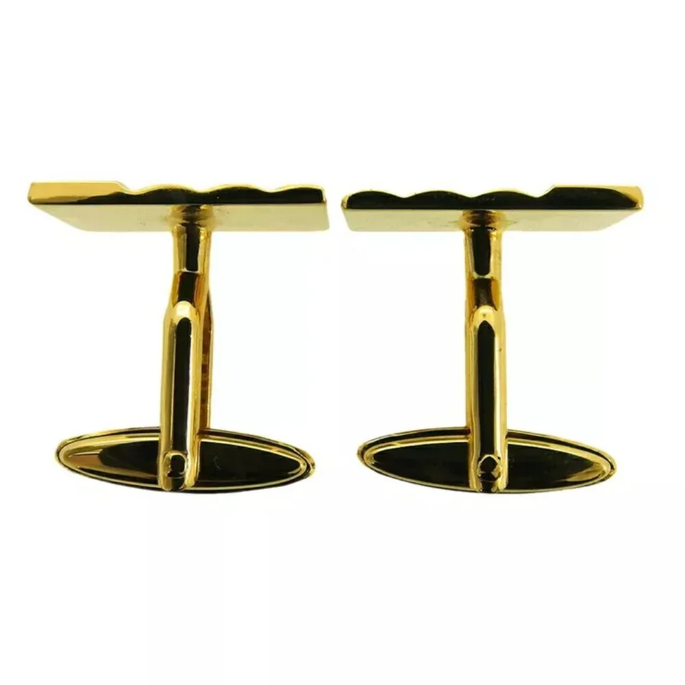 Dunhill Cufflinks D Mark Gold Bracket Authentic USED